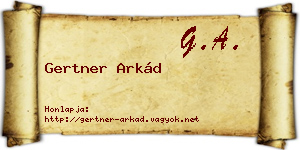 Gertner Arkád névjegykártya